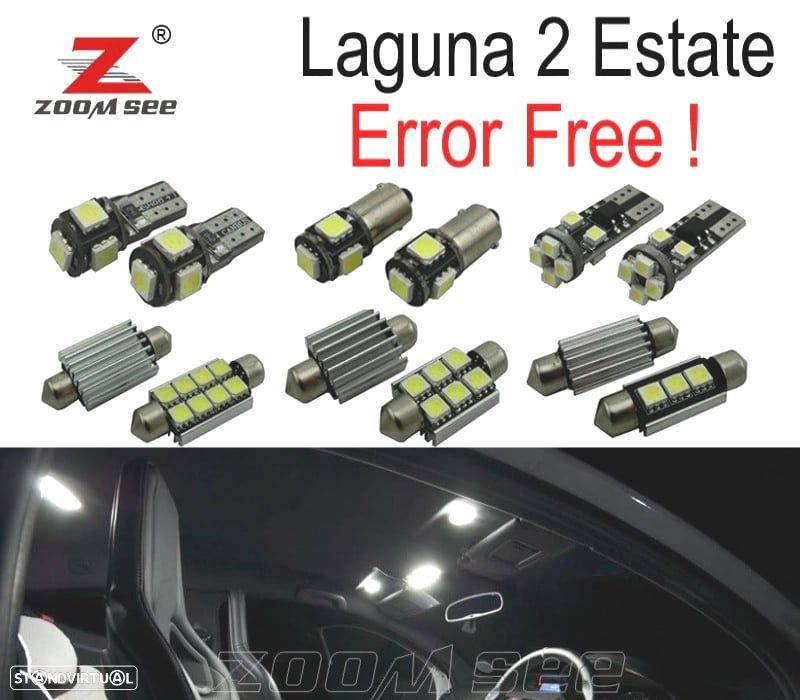 KIT COMPLETO DE 18 LÂMPADAS LED INTERIOR PARA 2001-2007 PARA RENAULT LAGUNA TOURER II 2 MK2 - 1