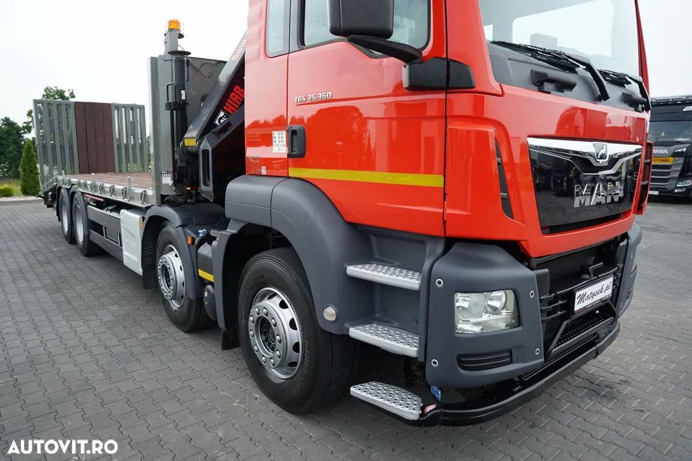 MAN TGS 35.360 / 8x2-4 / REMORCA AUTO + HIAB 228 E-2 HGV / PUNTE RIDICATĂ / COMANDE HIDRAULICE / TELECOMANDĂ / TROLIU / - 13