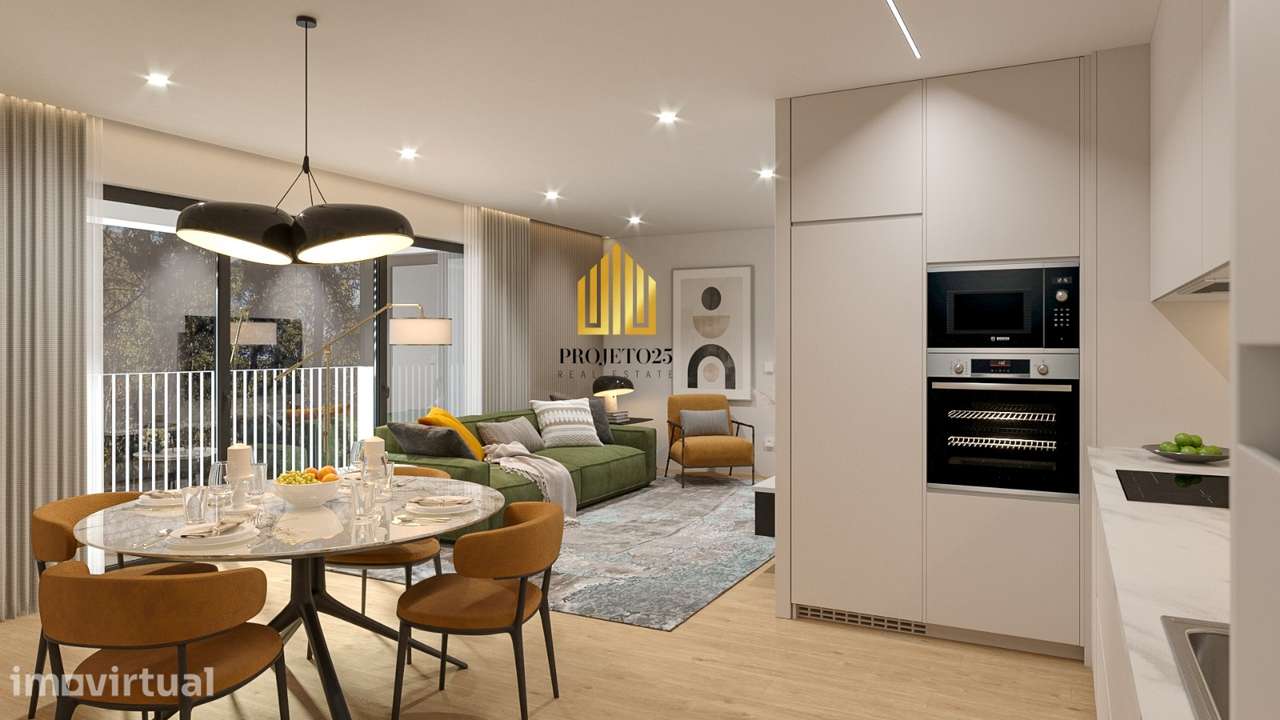 T1 NOVO com Varanda Panorâmica, Garagem em Condº Reservado com Jardins - Grande imagem: 2/19