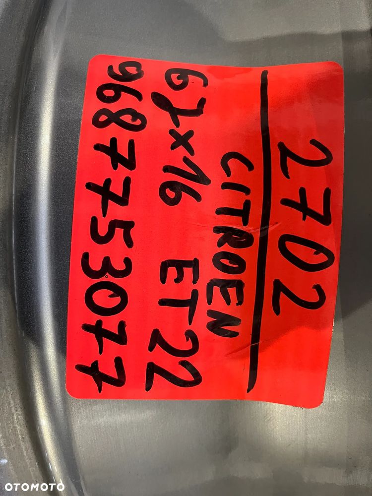Felga Citroen C3 6J x 16 ET 22 4x108 1szt. 9687753077 - 6