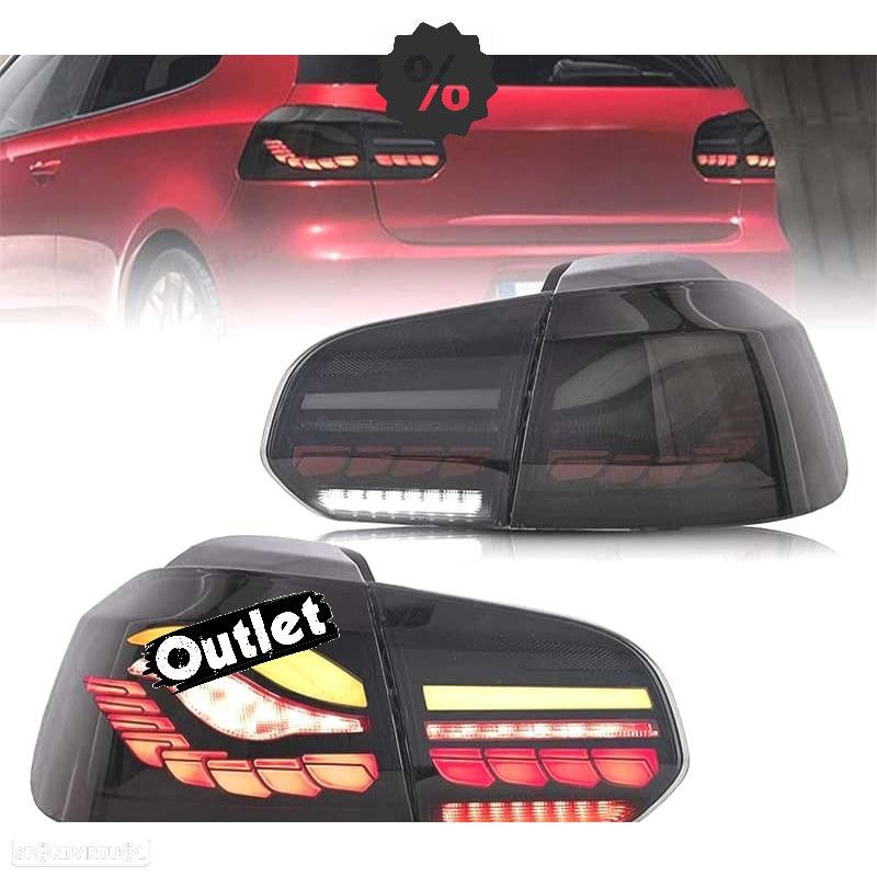 R022074C1 FARÓIS FULL LED PARA VOLKSWAGEN VW GOLF 6 08-12 BARRA DE LUZ OLED VERM - 1