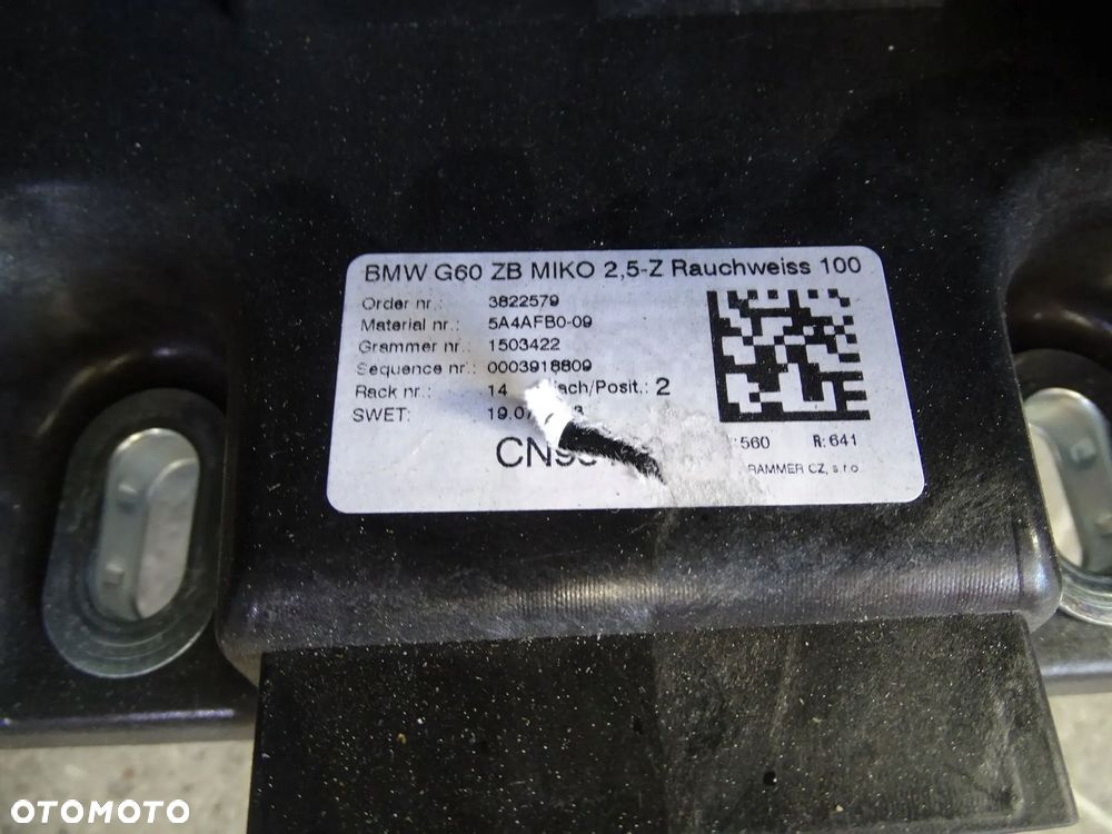 TUNEL ŚRODKOWY BMW 5 G60 G61 PODŁOKIETNIK SKÓRA SKÓRZANY BIAŁY RAUCHWEISS - 4