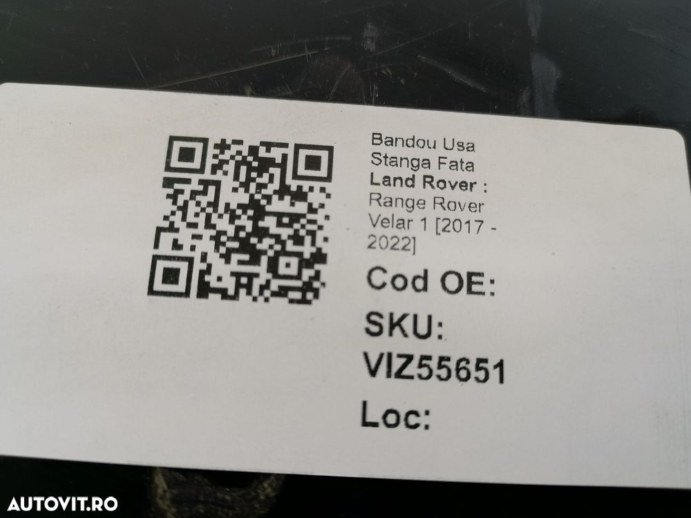 Bandou Usa Stanga Fata Land Rover  Range Rover Velar 1 2017 2018 2019 - 8