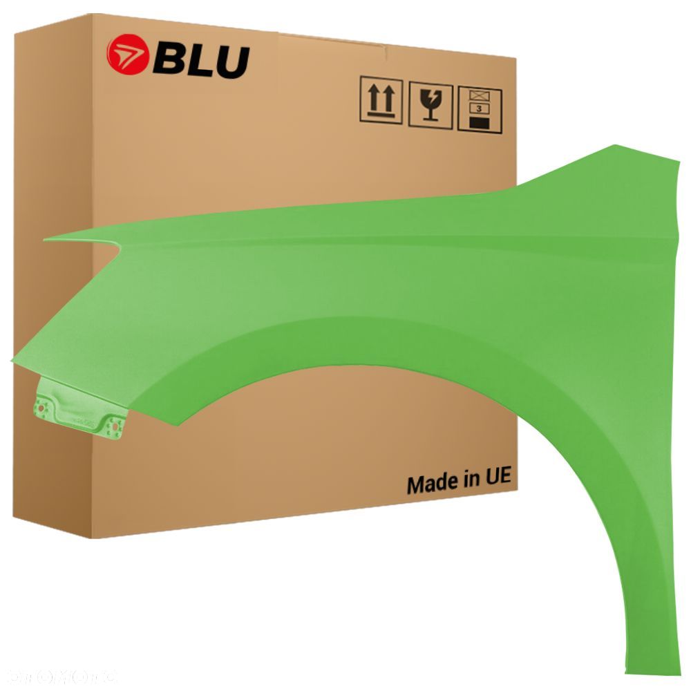 BLU Błotnik Skoda Fabia III 3 NJ3 4VD Lewy Zielony 2014-2018 przód ocynk Zitronengras - 1