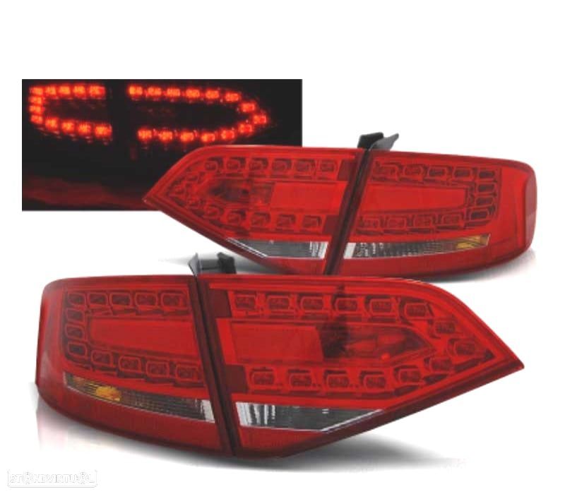 FAROLINS AUDI A4 B8 07-11 LED VERMELHO CROMADO - 2