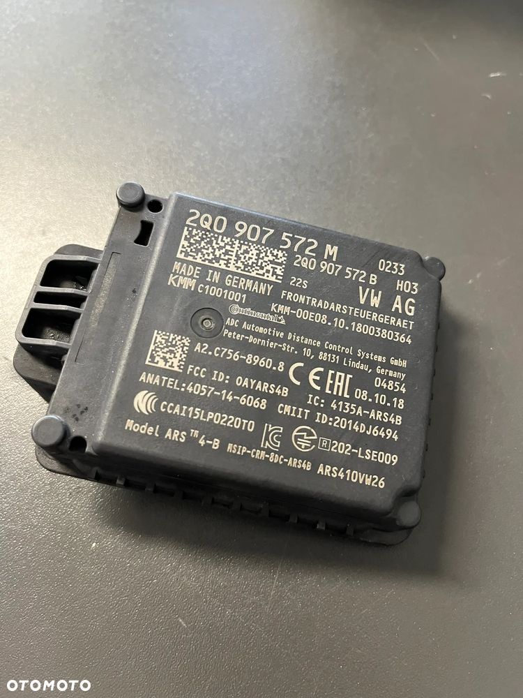 VW Skoda Audi Radar sensor ACC 2Q0907572M - 1