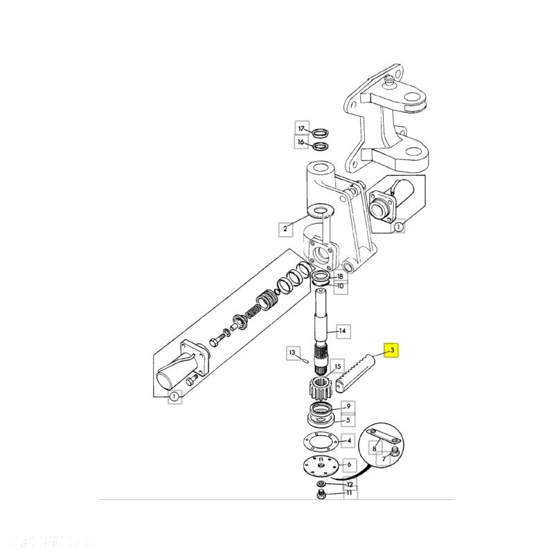 Listwa zębata obrotu konika koparko-ładowarki 3CX , 4CX JCB 121/38104 ZAM - 3