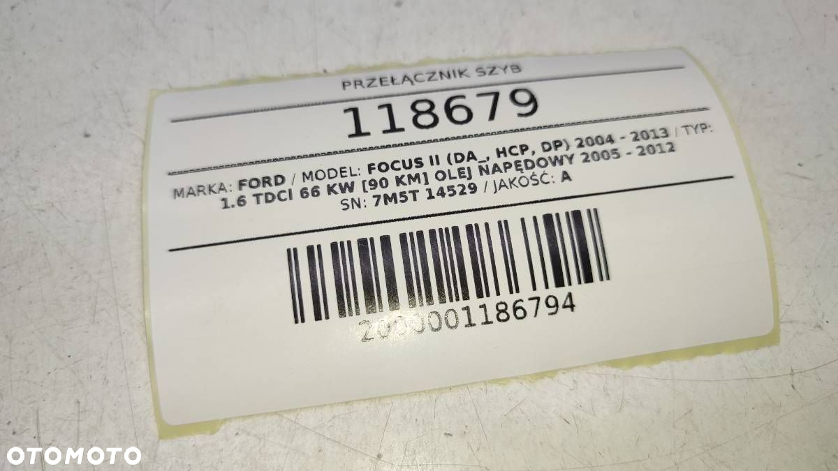 PRZEŁĄCZNIK SZYB PANEL FORD FOCUS MK2 II 3D 7M5T14529FB - 5