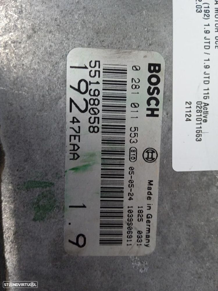 CENTRALINA MOTOR UCE FIAT STILO 2005 -0281011553 - 2