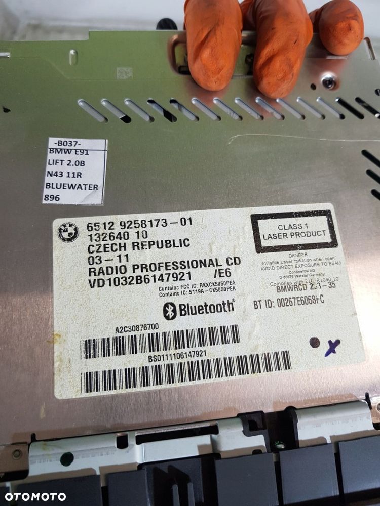 RADIO ODTWARZACZ CD BMW PROFESSIONAL 9258173 BMW E90 E91 LCI EUR - 12