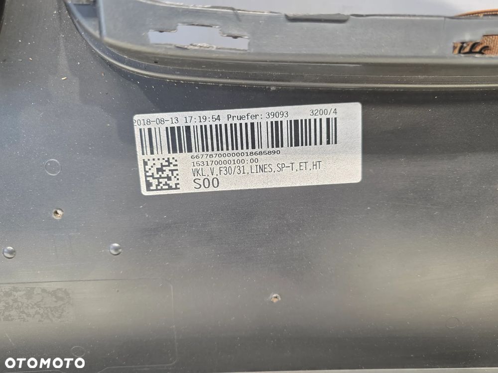 BMW F30 / F31 LUXURY LINE 11- ZDERZAK PRZEDNI PRZÓD NA SPRYSKI I BEZ PDC , NR 7308629 , NR AUKCJI NZ1741 - 40