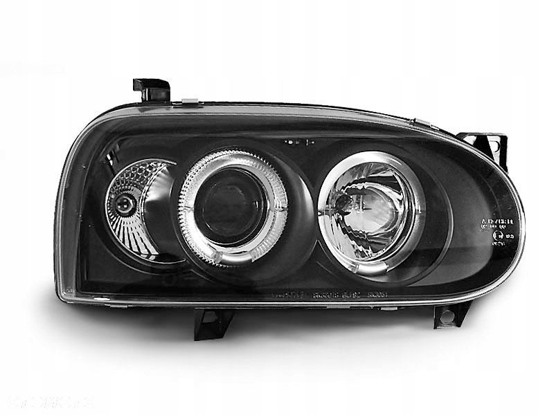 Lampy Reflektory Vw Golf Iii 3 1991-97 Ringi Black - 1