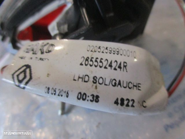Farol Tras 265552424R RENAULT CLIO 4 FASE 1 2016 1.5DCI 75CV 5P BRANCO MALA ESQ ORIGINAL MAKO - 3