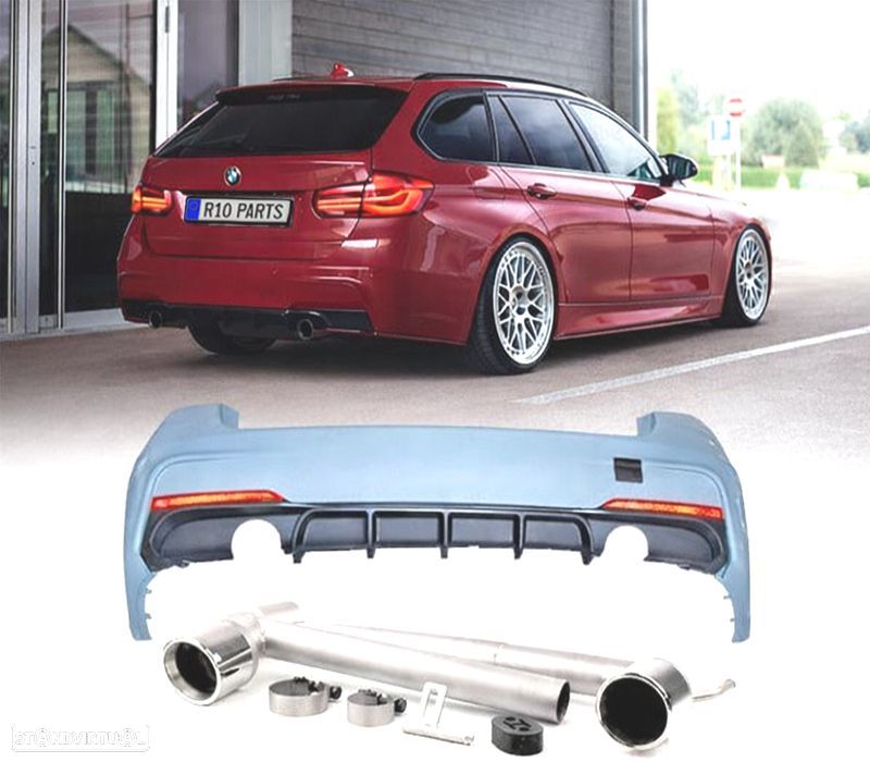 PARA-CHOQUES TRASEIRO BMW F31 TOURING LOOK M PERFORMANCE + KIT ESCAPE - 1