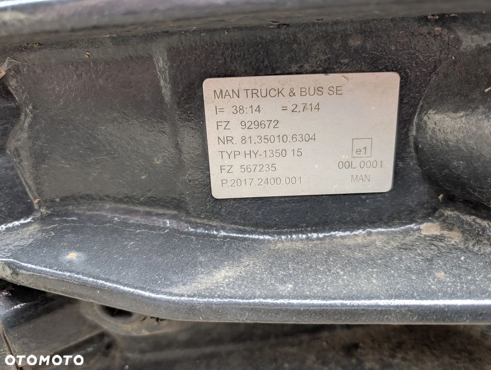 TYLNY MOST KOMPLETNY MAN TGX 2025 ROK 38:14 2,714 TYP HY 1350 15 - 7