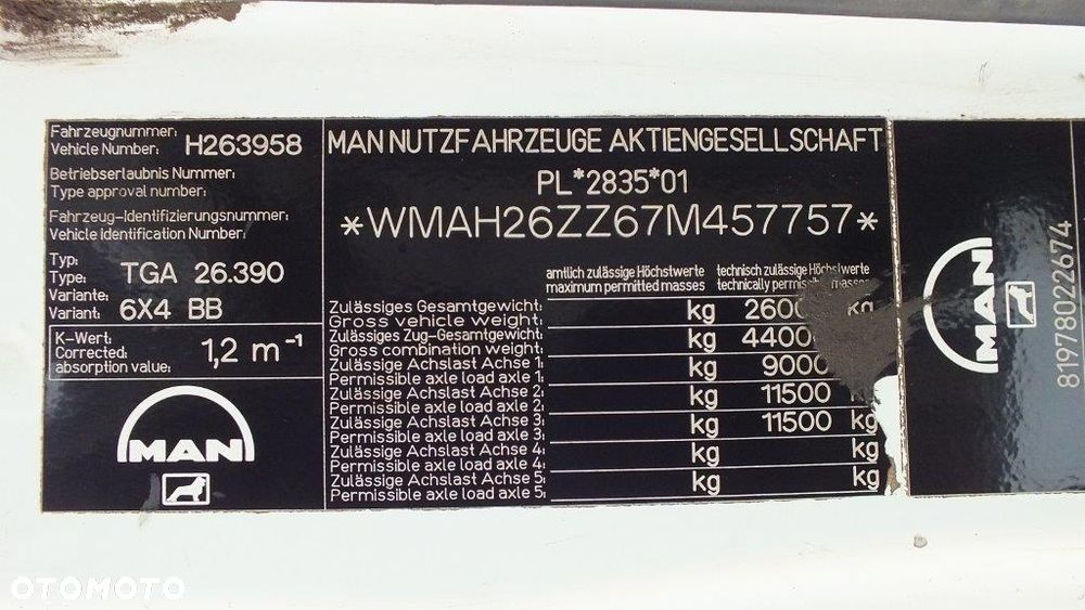 MAN 26.390 D20 TGA E4 26.0t - 12