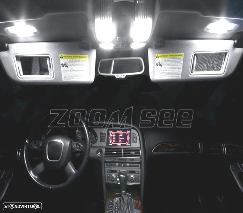 KIT COMPLETO DE 11 LAMPADAS LED INTERIOR PARA AUDI A6 S6 RS6 C6 SEDAN 05-11 - 5