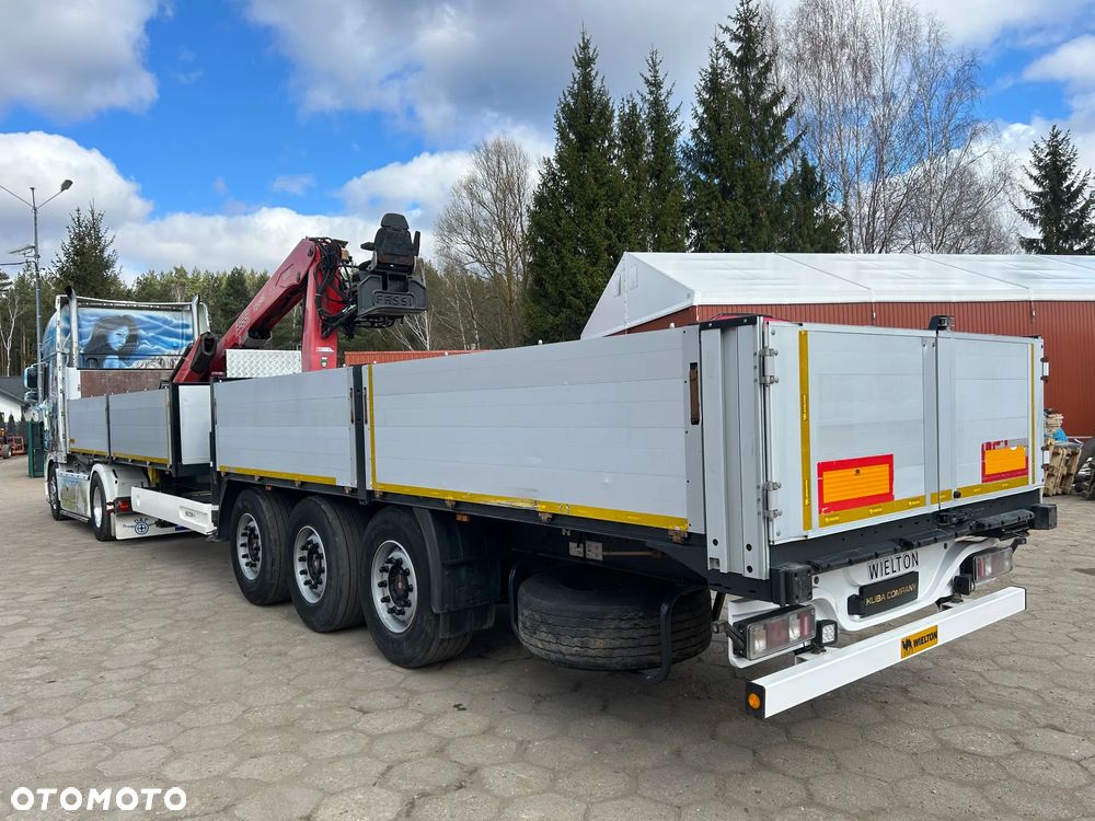 Wielton BURTOWA + HDS DŹWIG FASSI F215AS / BURTA 80 CM WYSOKIE / OŚ PODNOSZONA / OSIE SAF / PODPORY HYDRAULICZNE / IDEALNA DO BUDOWLANKI !! - 5
