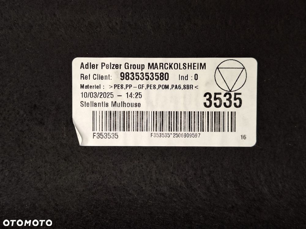 polka bagaznika tylna peugeot 308 III t10 p5 e-308 2021- 9835353580 orginal demontaz - 4