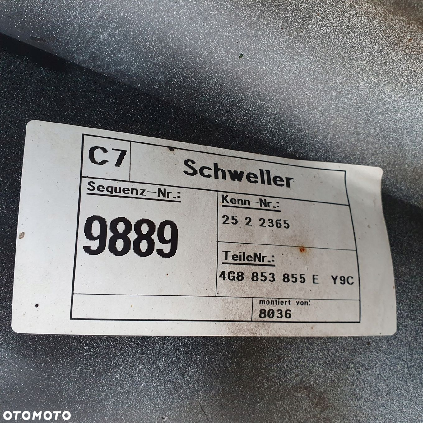 listwa progowa lewa Audi A7 C7 LY9C S-line - 16
