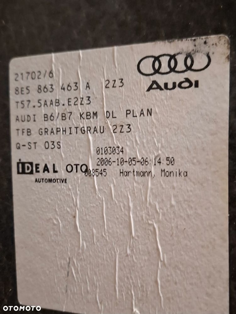 DYWAN WYKLADZINA BAGAZNIKA AUDI A4 B6 B7 SEDAN SLASK WYSYLKA VAT - 2