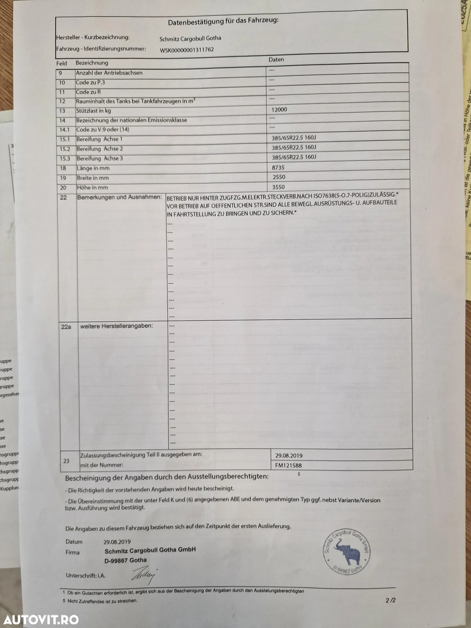 Schmitz Cargobull SKI 8.2, 28mc, Prelata CULISANTA automat, jante ALUMINIU, Anv 70% ok, otel, arata si ruleaza FOARTE BIINE, posibilitate leasing 4 ani-PROMOTIE 22900 EUR+Tva - 28
