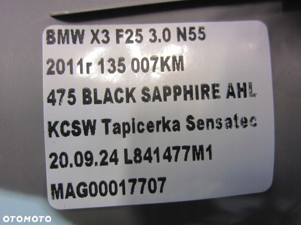 BMW X3 F25 OSŁONA SŁUPKA D GŁOŚNIKA HARMAN LEWY TYŁ TOP HIFI 7226601 - 7