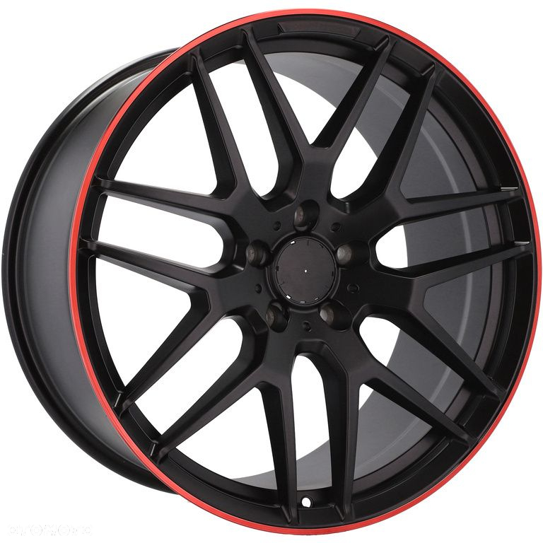 4x Nowe Felgi 21 m.in. do MERCEDES Klasa G W460 W461 W463 AMG Czarne Czerwony Rant - FE115 (HE762) - 9
