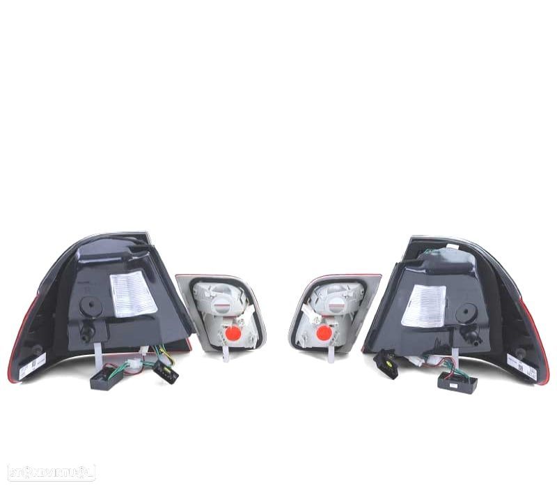 FAROLINS TRASEIROS LED BMW E46 98-01 VERMELHO CROMADO LOOK M3 - 4