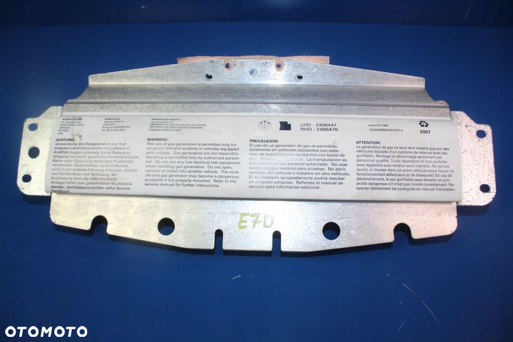 BMW X5 E70 X6 E71 AIR BAG PODUSZKA PASAŻERA - 1
