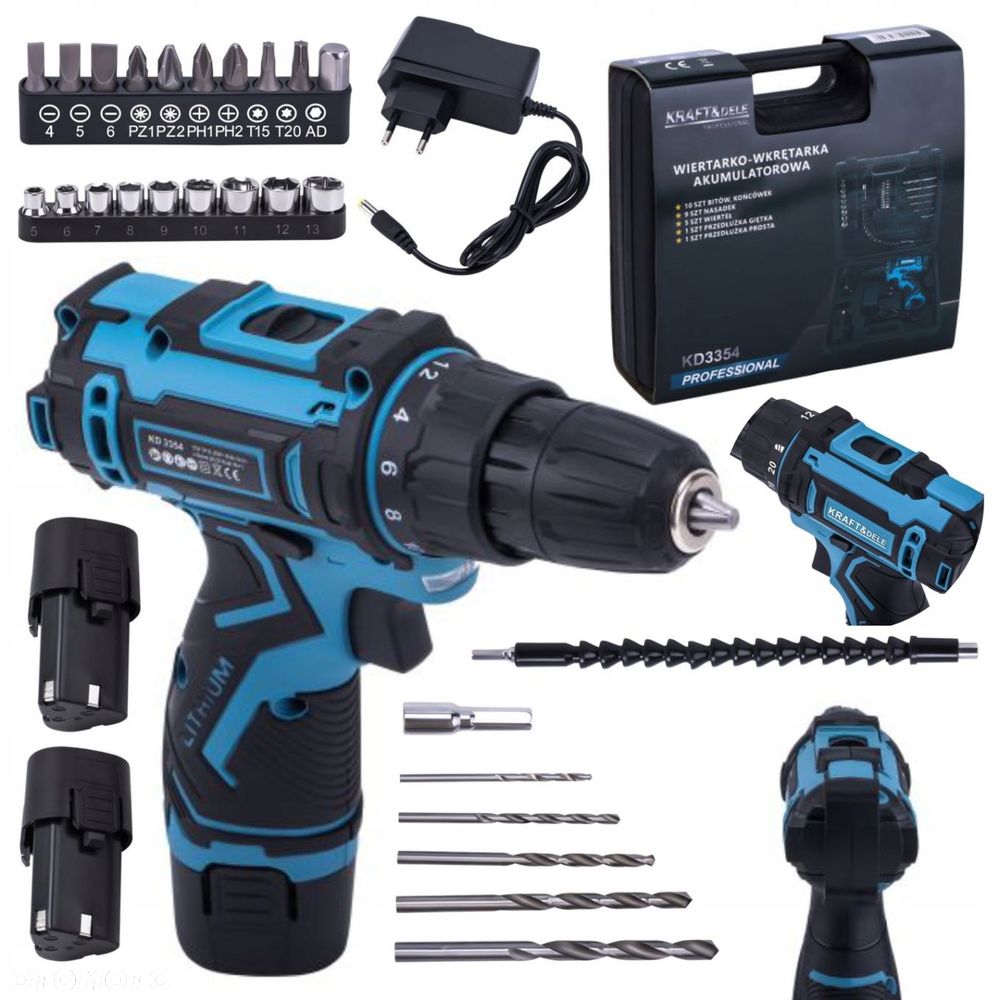 Zestaw wiertarko-wkrętarka 18V 1,5Ah akcesoria KD3354 - 1