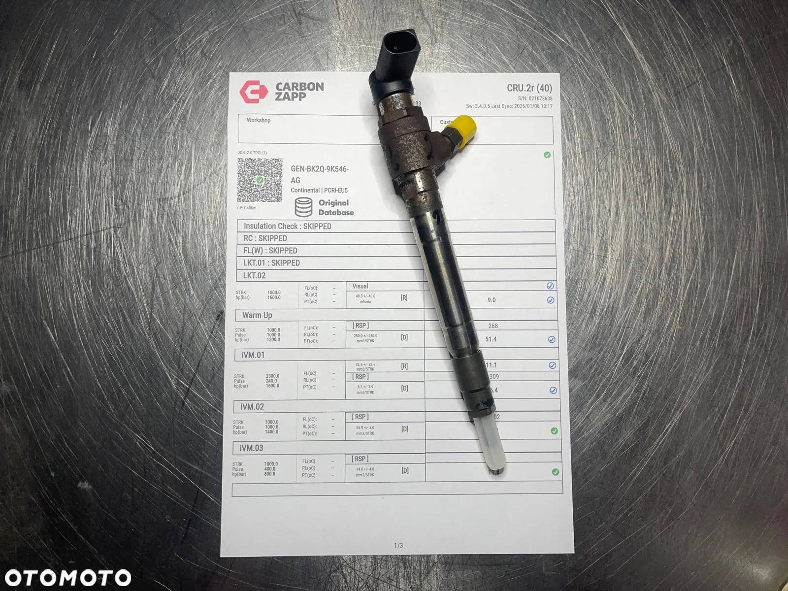 WTRYSKIWACZ TEST 2.2 TDCI BK2Q 9K546 AG WTRYSK WYDRUK IMA FORD TRANSIT CUSTOM JUMPER BOXER - 1