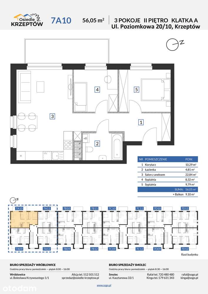 56,05m² +STRYCH 37m² +BALKON 9,10m² +M.PARKING.-pod Wrocławiem+las