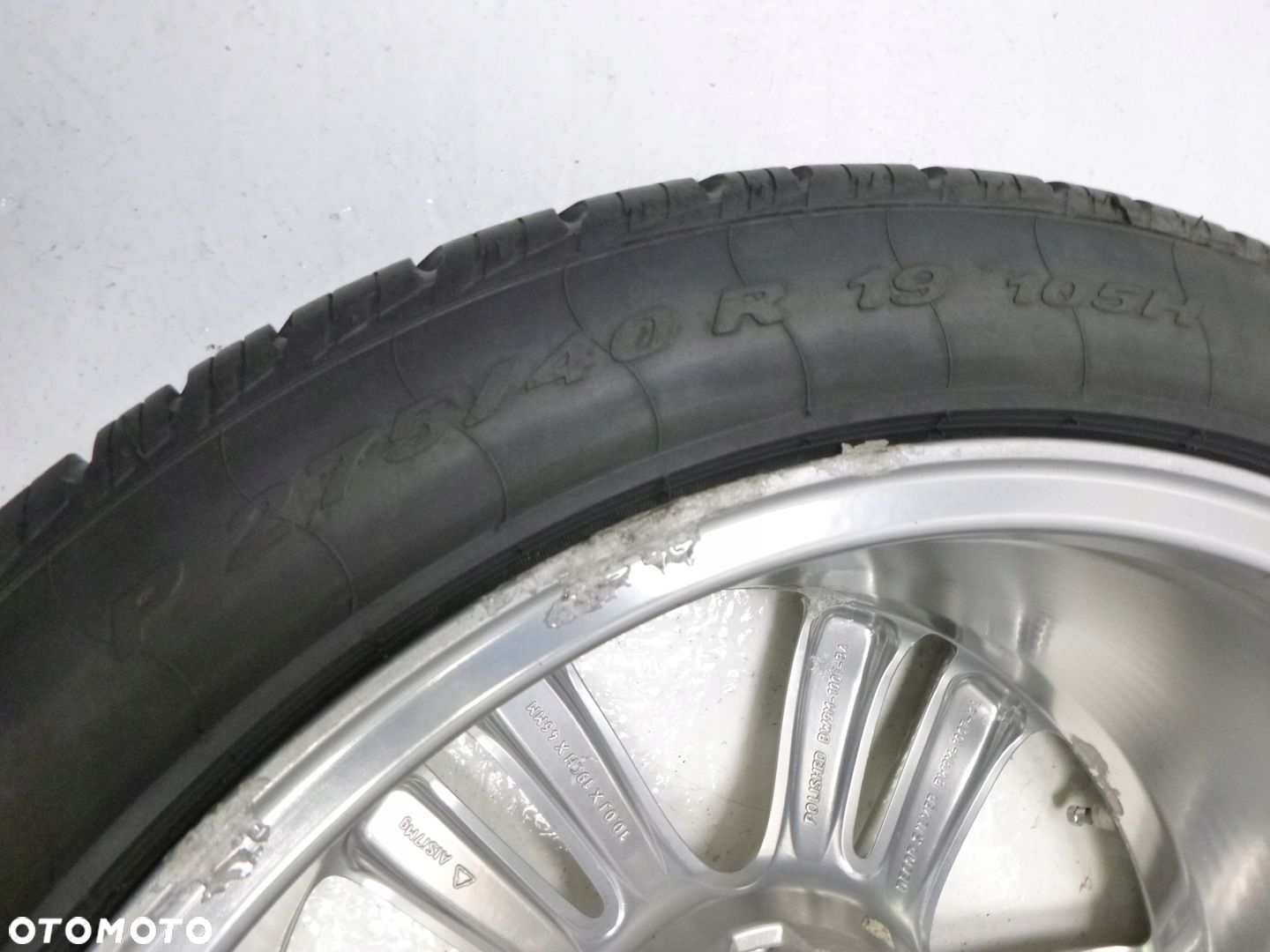 JAGUAR XF XE XJ 10X19 ORYGINALNA FELGA ALUMINIOWA R19 ET46 5x108 OPONA PIRELLI 275/40 WIELOSEZON KOŁO - 9