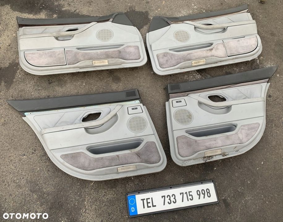 BOCZKI DRZWI KOMPLET SZARE SKÓRA EUROPA BMW E38 - 1