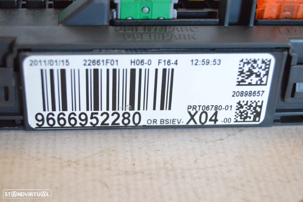 CENTRALINA ECU COMANDO SISTEMA CONFORT MODULO ELETRONICO BSI CAIXA FUSIVEIS 9666952280 CITROEN DS3 DS 3 1.6 HDI 92CV 9HP 9H06 10JBOL INJEÇÃO BOSCH - 6