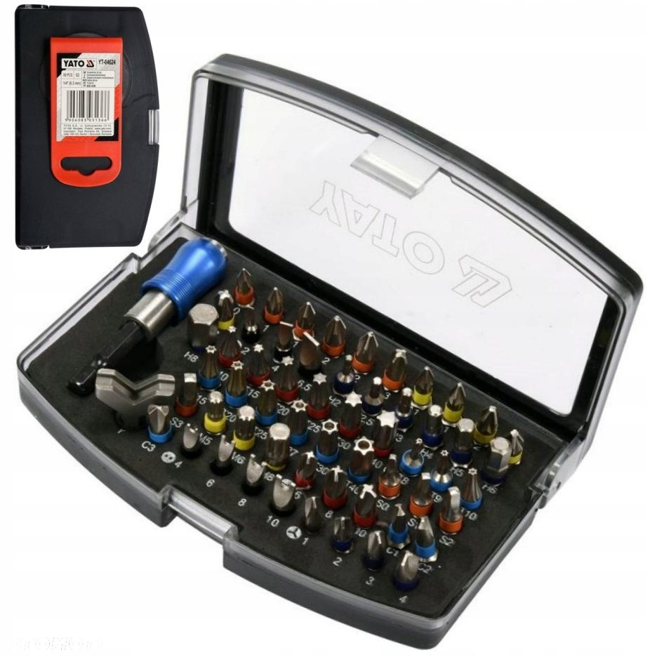 YATO ZESTAW KOŃCÓWEK ŚRUBOKRĘTOWYCH 59 SZT. Z ADAPTEREM ORGANIZER YT-04624 - 6