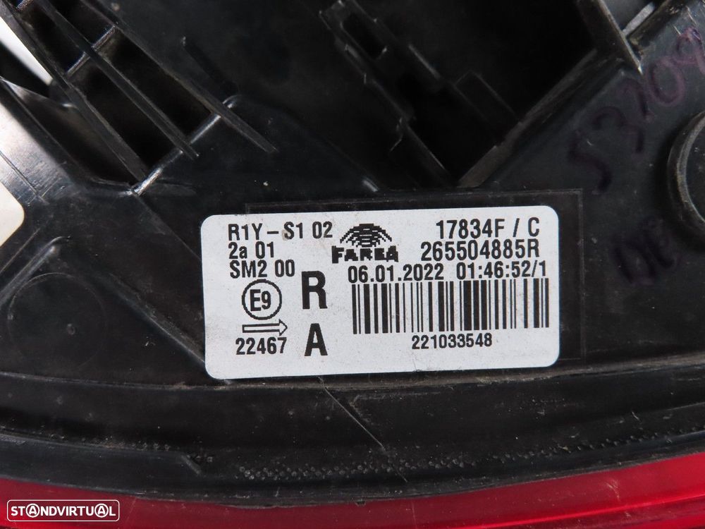 Farolim LED Direito/Trás Usado / Original RENAULT Clio V Hatchback (B7) 26550488... - 5