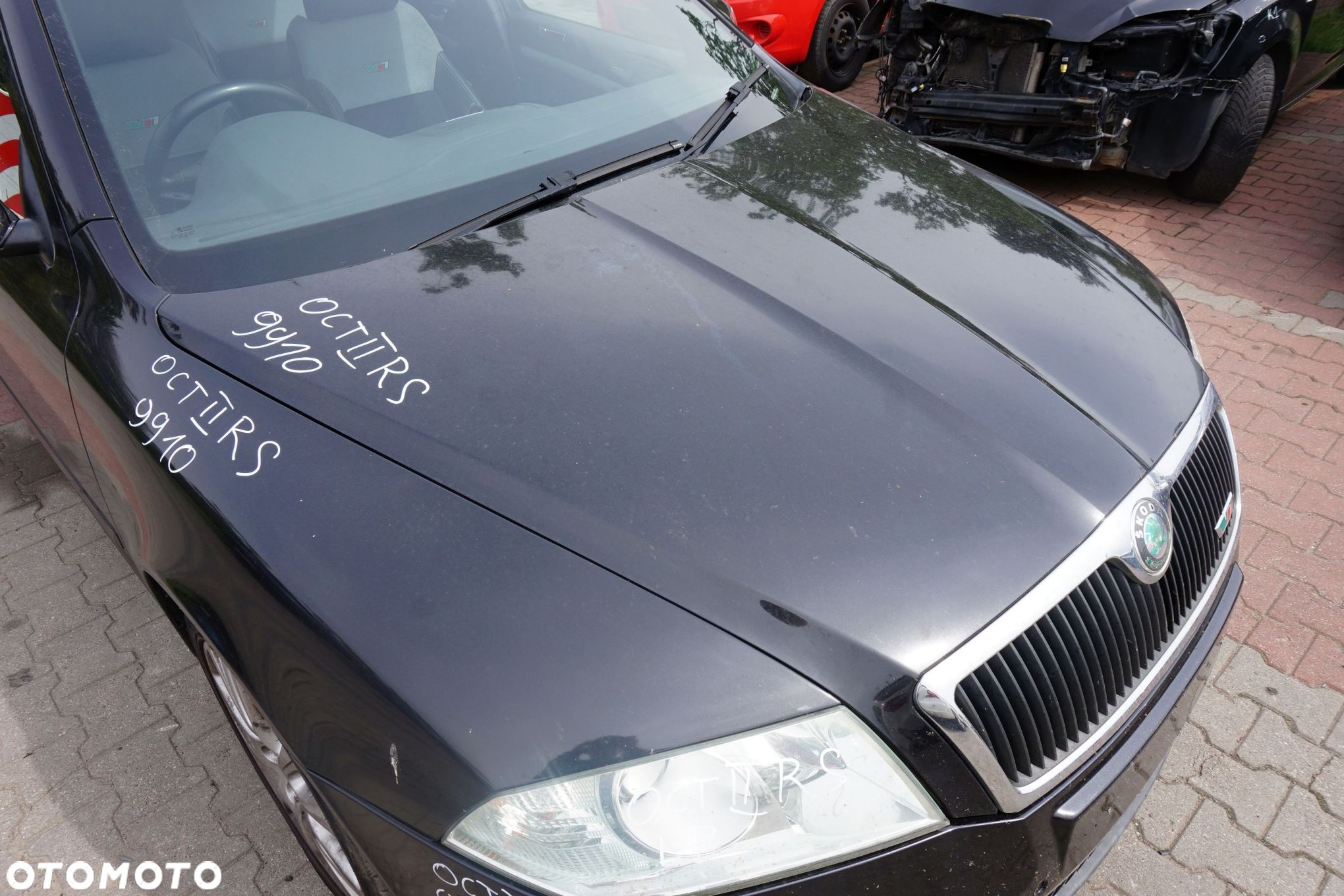 MASKA ZDERZAK BŁOTNIKI LAMPY OCTAVIA II RS 1Z3 9910  SKODA 2004-2008 CZARNY PRZÓD KOMPLETNY - 3