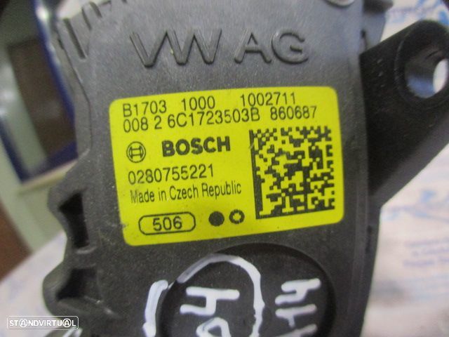 Pedal 6C1723503B 0280755221 AUDI A1 SPORTBACK 8X FASE 2  2017 1.6TDI 115CV 5P PRETO - 4
