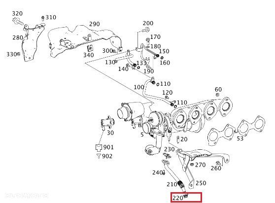 MERCEDES BENZYNA M264 M271 M274 Uszczelka turbosprezarki - 2