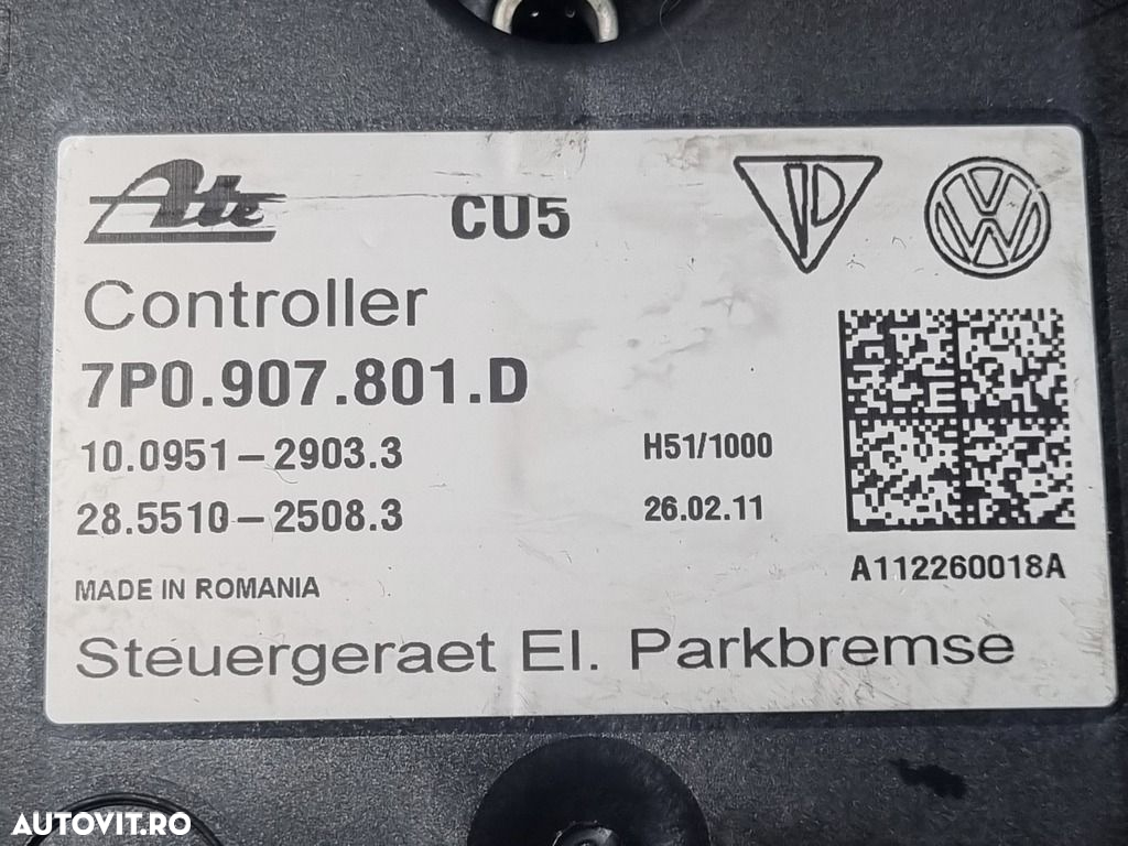 Modul Frana De Mana Volkswagen Touareg 7P 3.0 TDI 2010 - 2014 2967CC (1109) 7P0907801D - 4