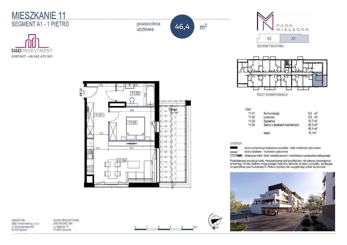 **PARK MIELECKA** 46m2, Taras 15m2! D&D Investment