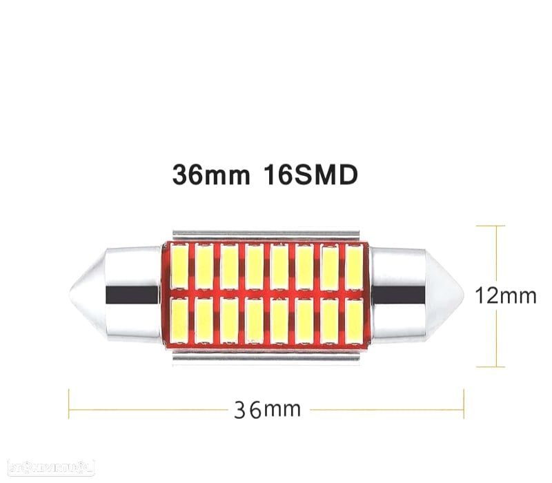 LAMPADA LED 5W C10W SUPER BRILHANTE 4014 SMD CANBUS 36MM - 1