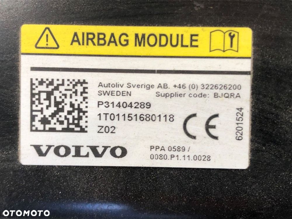 PODUSZKA POWIETRZNA PIESZEGO - 258.00 PLN - VOLVO V40 liftback (525, 526) 2012 - 2022 D2 88 kW [120 - 5