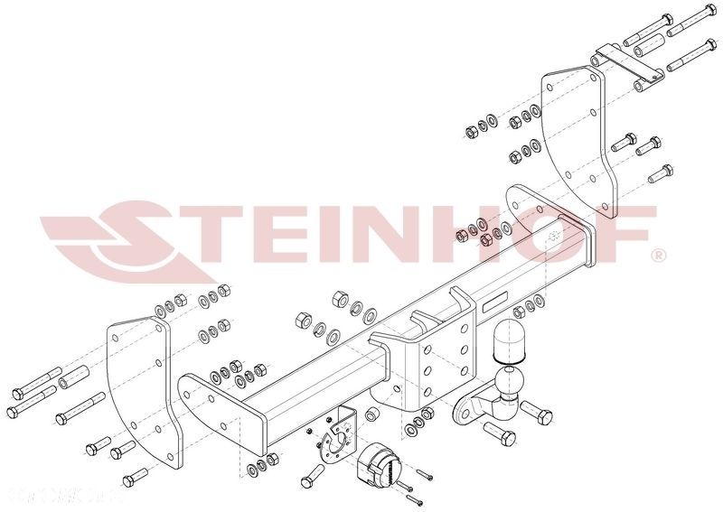 Hak Holowniczy + WIĄZKA 7PIN do Ford Transit Skrzynia od 2014 - 2