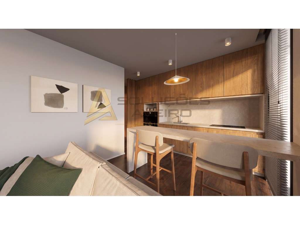 Moderno Apartamento T1 com Varanda e Garagem em Aradas, Aveiro - Grande imagem: 3/4