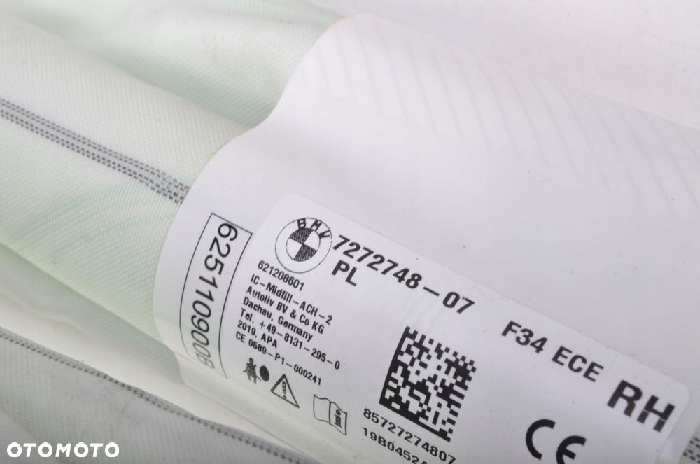 BMW F34 GT LIFT KURTYNA AIRBAG PRAWA 7272748 - 4