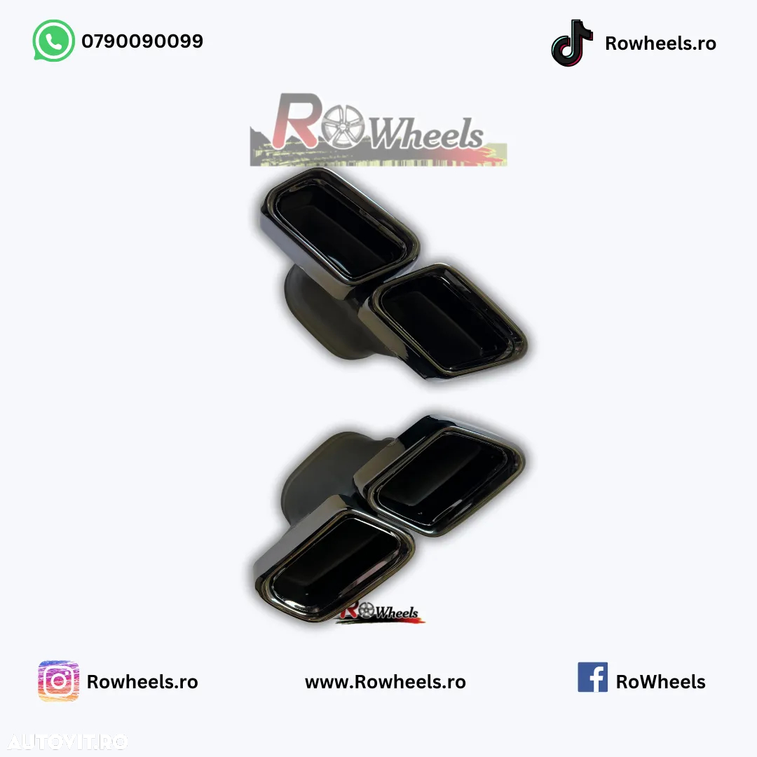 Ornamente tobe Tips evacuare Mercedes AMG S class E class C class W222 W212 W218 W205 W223 black chrome - 5