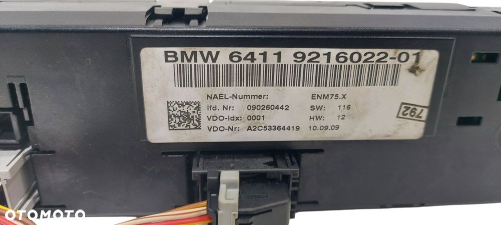 Bmw E81 E82 E87 E88 E90 E84 Panel Sterowania Nawiewu Klimatyzacji 9216022 - 6